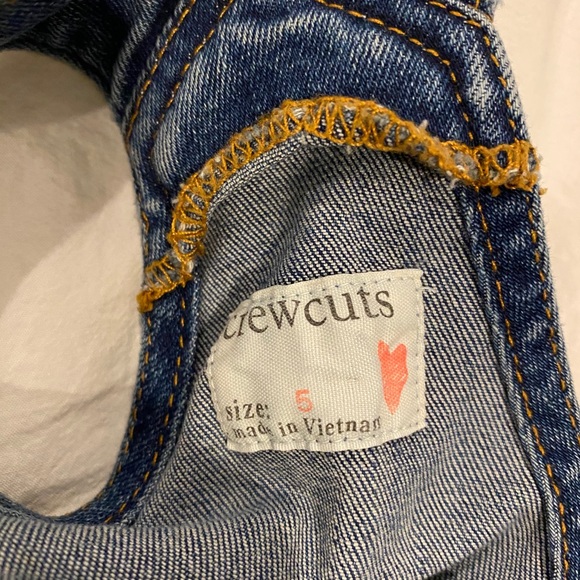NWOT - Crewcuts girls denim overalls - size 5 - Picture 8 of 8